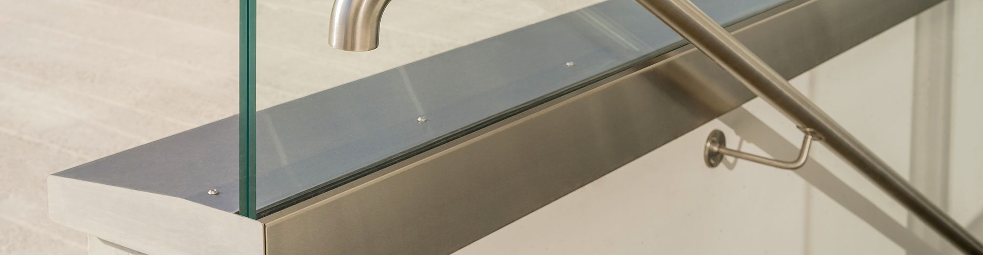Laminated and toughened glass balustrade